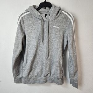 Adidas Women’s Size XS Gray / White 3-Stripe Hoodie Sweatshirt YS-725